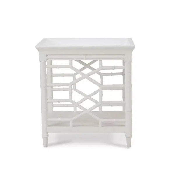 Bramble Grosvenor End Table In True White-Bramble-Blue Hand Home