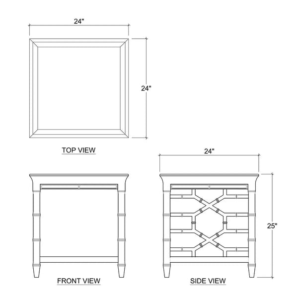 Bramble Grosvenor End Table In True White-Bramble-Blue Hand Home