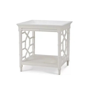 Bramble Grosvenor End Table In True White-Bramble-Blue Hand Home