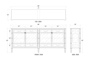 Bramble Grosvenor Sideboard W/ Drawers In Fruitwood W/ True White Interior-Bramble-Blue Hand Home