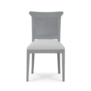Gustavian Dining Chair w/ Rattan Back-Blue Hand Home