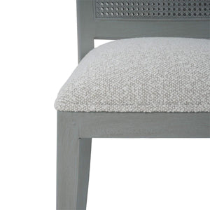 Gustavian Dining Chair w/ Rattan Back-Blue Hand Home