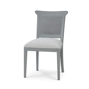 Gustavian Dining Chair w/ Rattan Back-Blue Hand Home