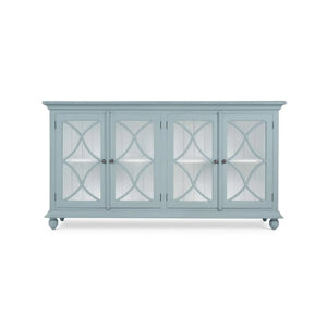 Bramble Hamilton 4 Door Buffet In Frosted Blue W/ True White Interior And No Distressing-Bramble-Blue Hand Home