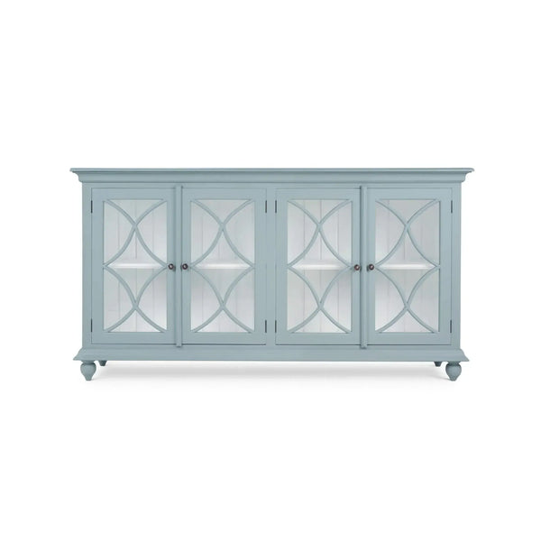Bramble Hamilton 4 Door Buffet In Frosted Blue W/ True White Interior And No Distressing-Bramble-Blue Hand Home