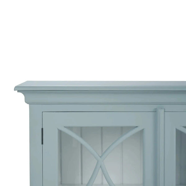 Bramble Hamilton 4 Door Buffet In Frosted Blue W/ True White Interior And No Distressing-Bramble-Blue Hand Home