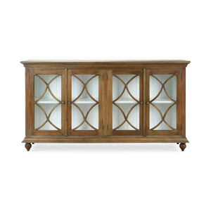 Bramble Hamilton 4 Door Buffet In Straw Wash W/ Architectural White Interior-Bramble-Blue Hand Home