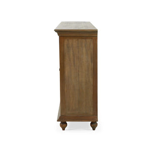 Bramble Hamilton 4 Door Buffet In Straw Wash W/ Architectural White Interior-Bramble-Blue Hand Home