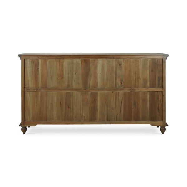 Bramble Hamilton 4 Door Buffet In Straw Wash W/ Architectural White Interior-Bramble-Blue Hand Home