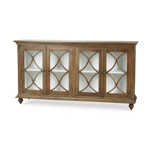 Bramble Hamilton 4 Door Buffet In Straw Wash W/ Architectural White Interior-Bramble-Blue Hand Home