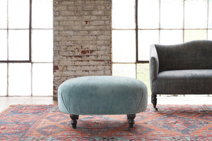 Harriet Ottoman-Blue Hand Home