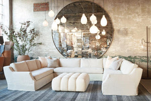 Cole Ottoman-Blue Hand Home