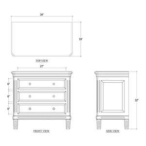 Bramble Hayward 3 Drawer Dresser Small In Fruitwood-Bramble-Blue Hand Home