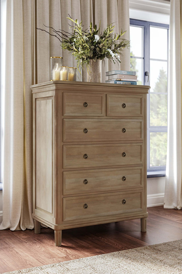 Bramble Hayward 6 Drawer Tall Boy In Fruitwood-Bramble-Blue Hand Home