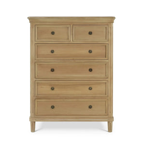 Bramble Hayward 6 Drawer Tall Boy In Fruitwood-Bramble-Blue Hand Home