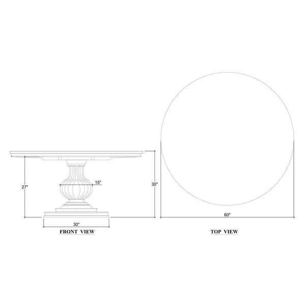 Hayward 60'' Round Dining Table with Solid Hardwood Construction-Blue Hand Home
