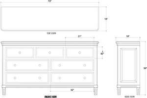 Bramble Hayward 7 Drawer Dresser In Fruitwood-Bramble-Blue Hand Home