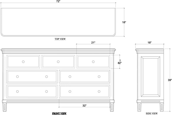 Bramble Hayward 7 Drawer Dresser In Fruitwood-Bramble-Blue Hand Home
