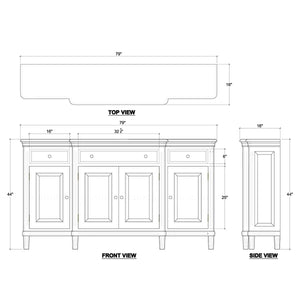 Bramble Hayward Buffet In Fruitwood-Bramble-Blue Hand Home