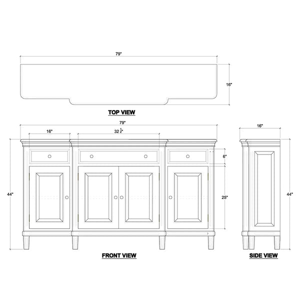 Bramble Hayward Buffet In Fruitwood-Bramble-Blue Hand Home