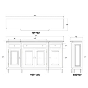 Bramble Hayward Buffet In Grey Charleston-Bramble-Blue Hand Home