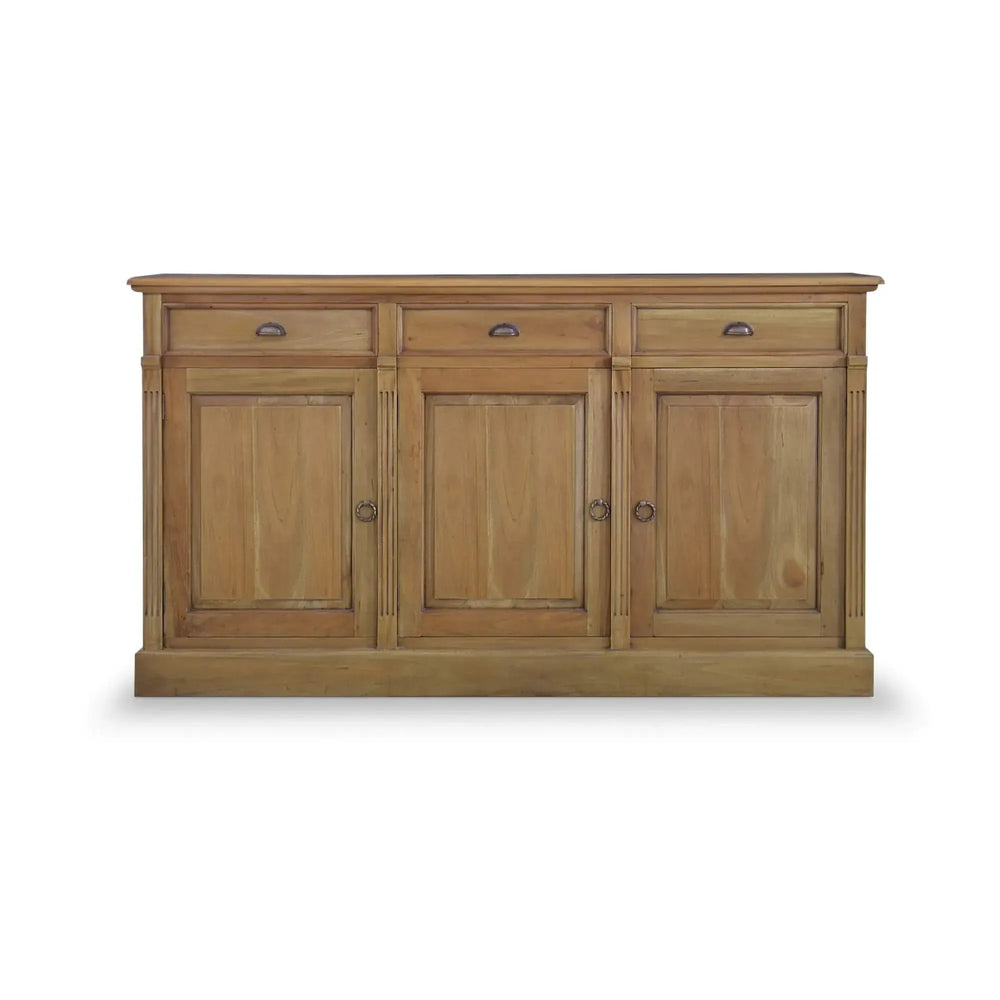 Bramble Hudson 3 Door Sideboard In Antique French Oak-Bramble-Blue Hand Home