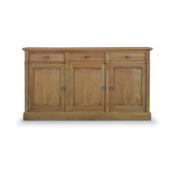 Bramble Hudson 3 Door Sideboard In Antique French Oak-Bramble-Blue Hand Home