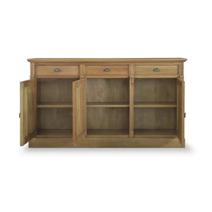 Bramble Hudson 3 Door Sideboard In Antique French Oak-Bramble-Blue Hand Home