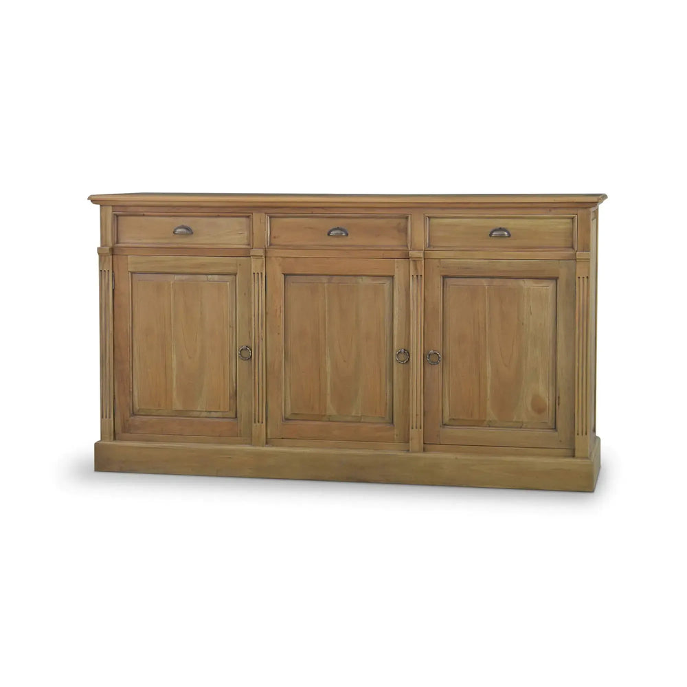 Bramble Hudson 3 Door Sideboard In Antique French Oak-Bramble-Blue Hand Home