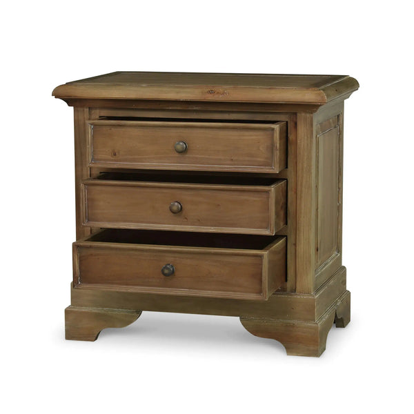Bramble Huntley 3 Drawer Nightstand In Straw Wash-Bramble-Blue Hand Home