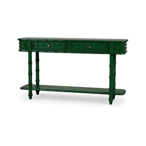 Bramble Hurlingham Console Table In Jade Green-Bramble-Blue Hand Home