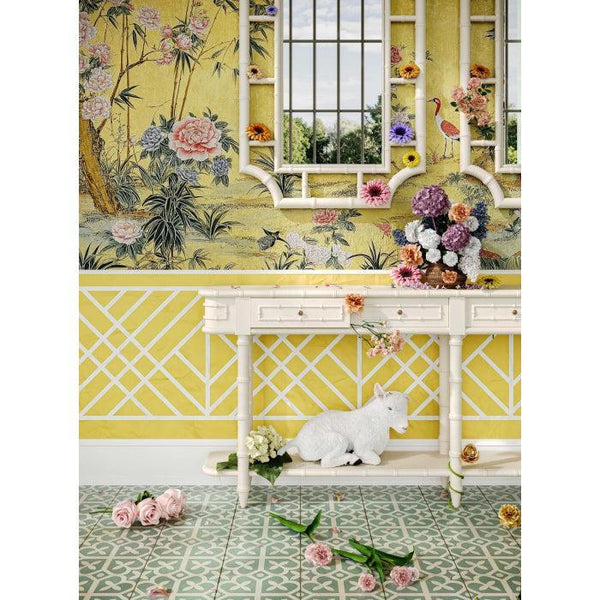 Bramble Hurlingham Long Console in Putty-Bramble-Blue Hand Home