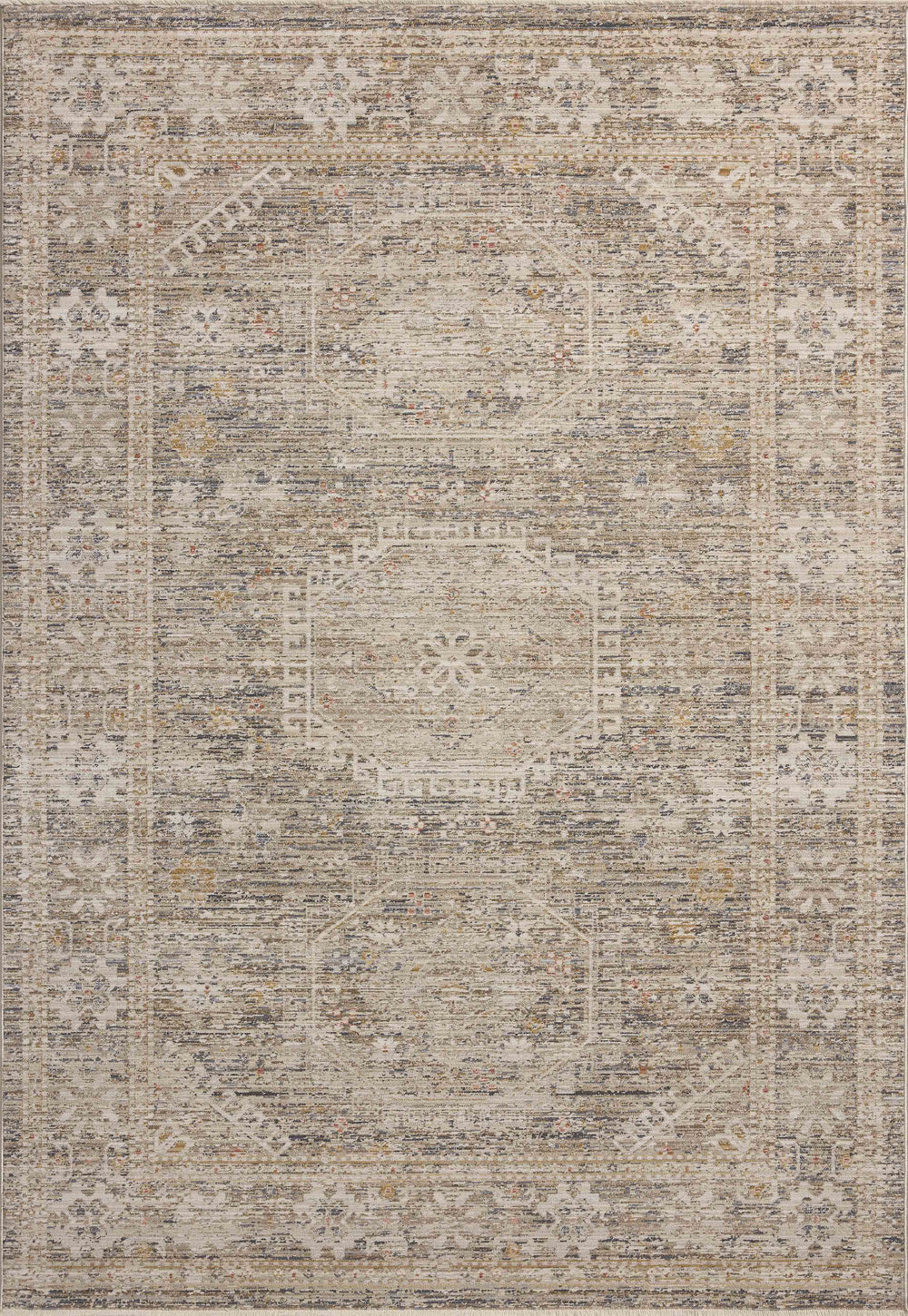 Chris Loves Julia x Loloi Ida Rugs - Taupe / Multi-Blue Hand Home