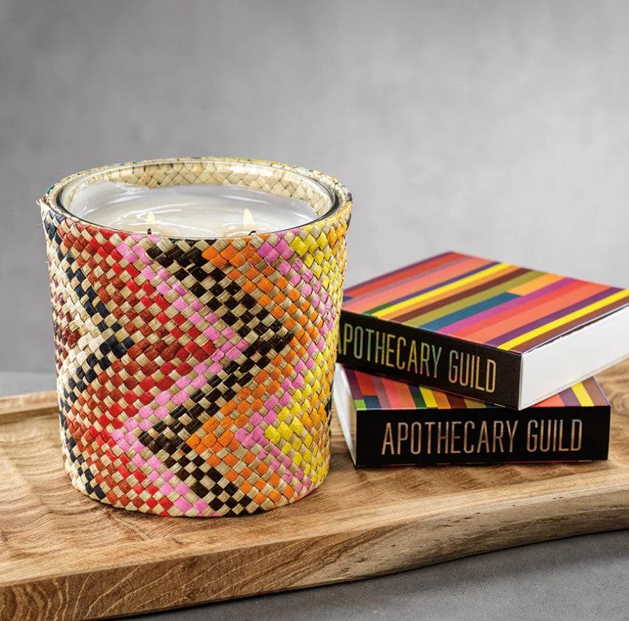 Mia Fragranced Candle - Small Multicolor Zigzag