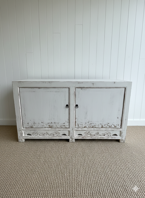 Enzo White Wash Elm Two Door Cabinet-Blue Hand Home