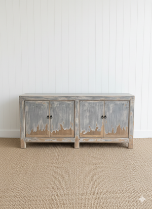 Bell Four Door Cabinet In Blue-Blue Hand Home