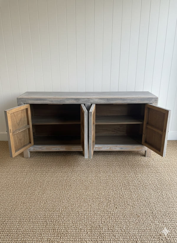 Bell Four Door Cabinet In Blue-Blue Hand Home