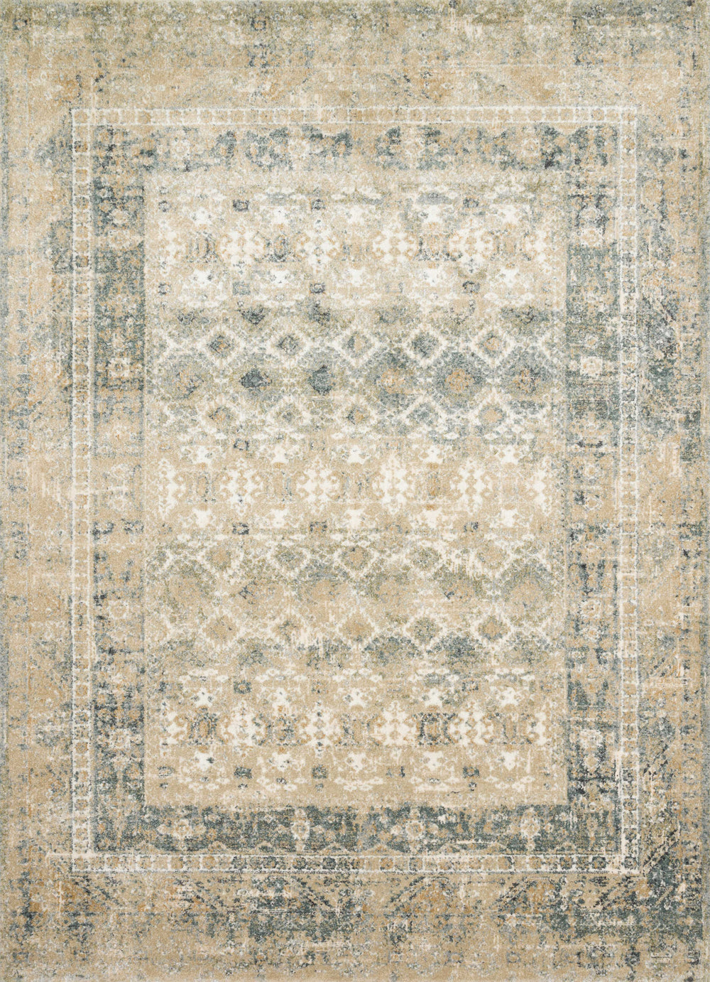 Magnolia Home by Joanna Gaines x Loloi James Rug - Sand / Ocean-Blue Hand Home