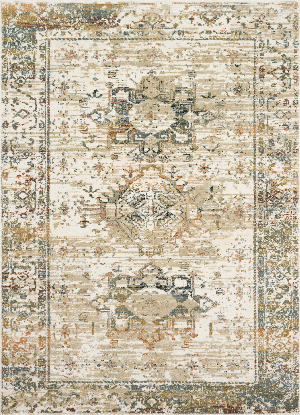 Magnolia Home by Joanna Gaines x Loloi James Rug - Ivory / Multi-Blue Hand Home