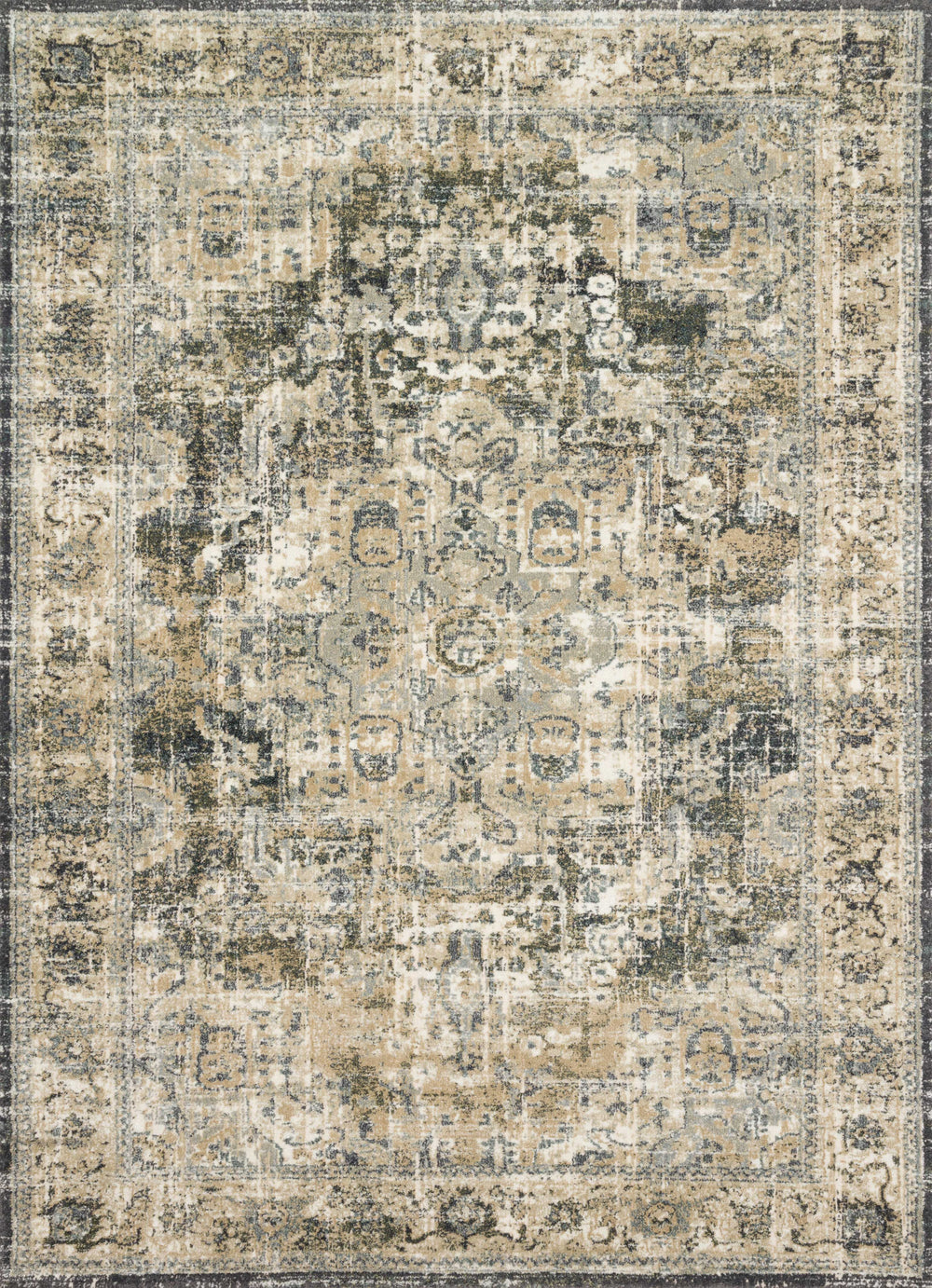 Magnolia Home by Joanna Gaines x Loloi James Rug - Natural / Fog-Blue Hand Home
