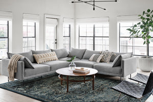 Magnolia Home by Joanna Gaines x Loloi James Rug - Ocean / Onyx-Blue Hand Home