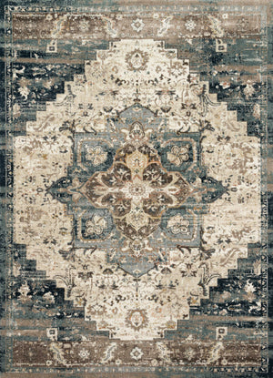 Magnolia Home by Joanna Gaines x Loloi James Rug - Taupe / Marine-Blue Hand Home
