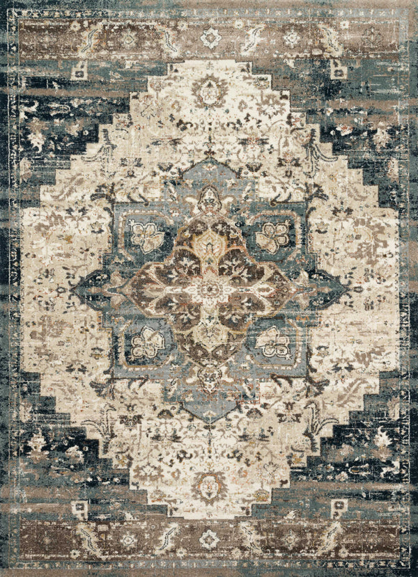 Magnolia Home by Joanna Gaines x Loloi James Rug - Taupe / Marine-Blue Hand Home