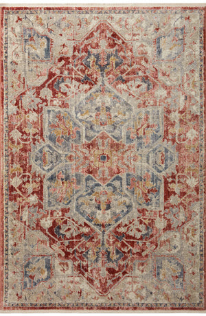 Magnolia Home by Joanna Gaines x Loloi Janey Rug - Garnet / Multi-Blue Hand Home