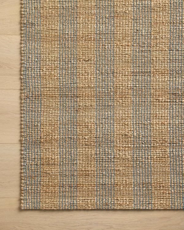 Chris Loves Julia x Loloi Judy Rugs - Natural / Sky-Blue Hand Home