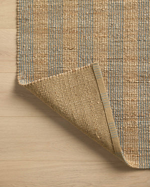 Chris Loves Julia x Loloi Judy Rugs - Natural / Sky-Blue Hand Home