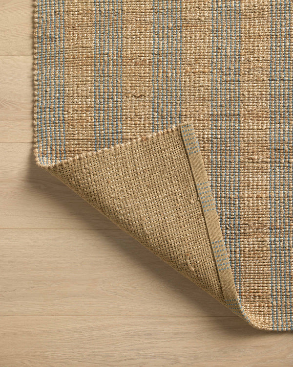 Chris Loves Julia x Loloi Judy Rugs - Natural / Sky-Blue Hand Home