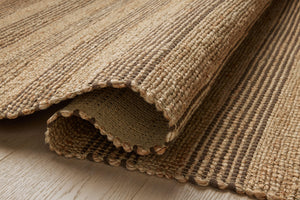 Chris Loves Julia x Loloi Judy Rugs - Natural / Chocolate-Blue Hand Home