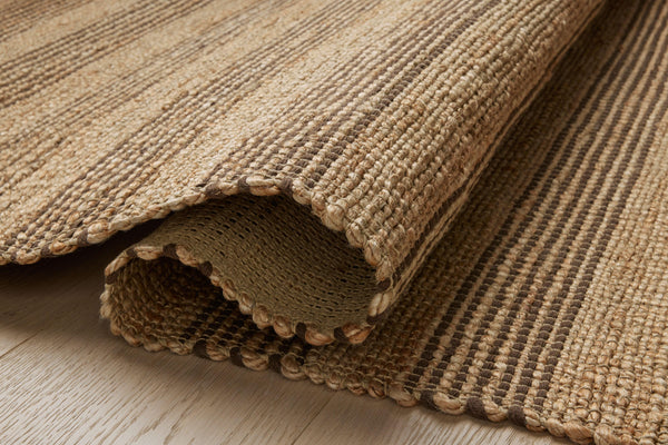 Chris Loves Julia x Loloi Judy Rugs - Natural / Chocolate-Blue Hand Home