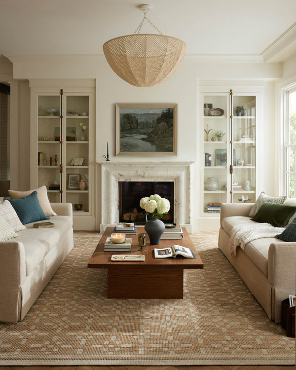 Chris Loves Julia x Loloi Judy Rugs - Natural / Ivory-Blue Hand Home